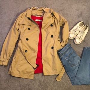 H&M hooded tench coat